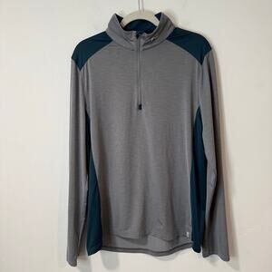 KJUS Men's Nordic Life Half Zip Mid Layer Pullover Top Gray Teal XL